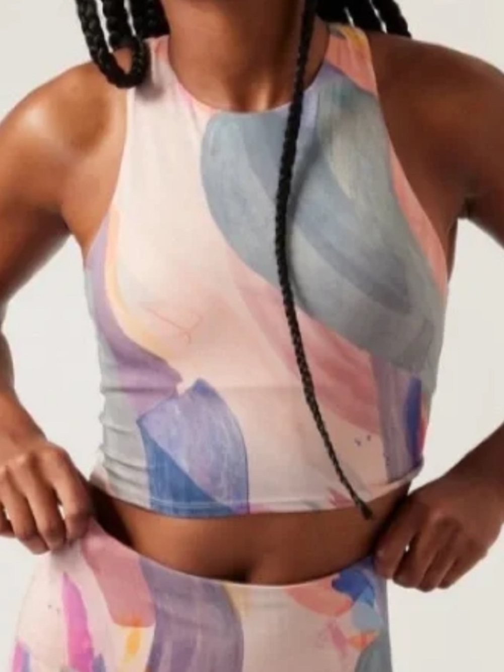 Athleta Conscious Crop Tank Sports Bra Vibrant- Pink Orchid